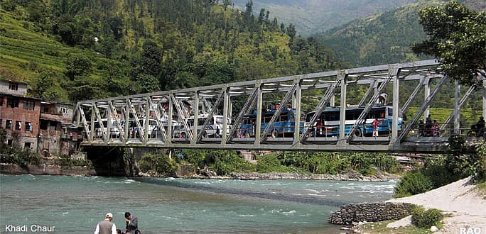 खाडीचौर पुल — दोलखा र जिरी जाने प्रवेशद्वार, सुनकोशी माथिको आकर्षक दृश्य